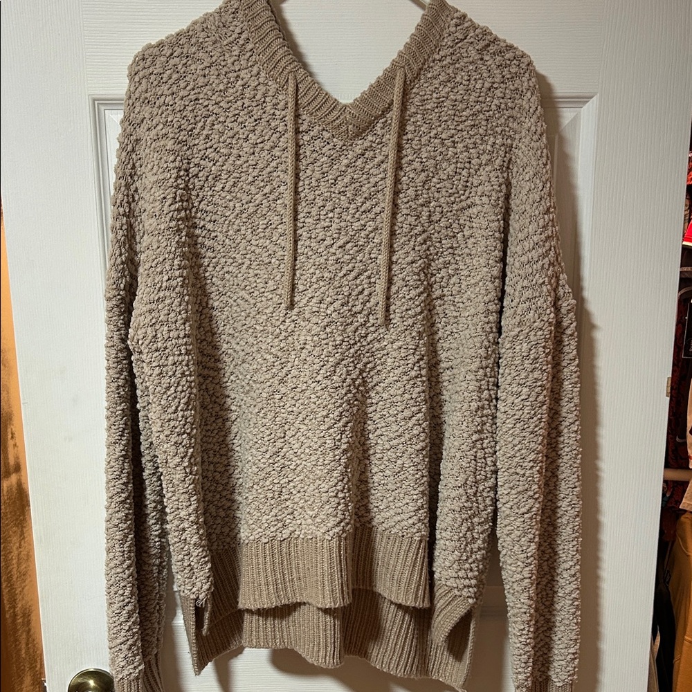 Cozy Textured Tan Hoodie